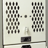 STANDARD:
Projecting spring loaded latch is standard on top hinged gym doors only. 