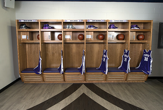 Basketball wood lockers - Furman University
