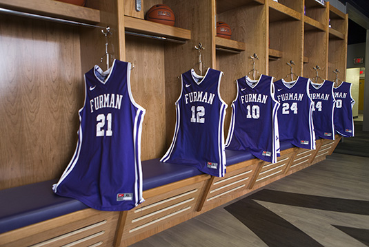 Basketball wood lockers - Furman University