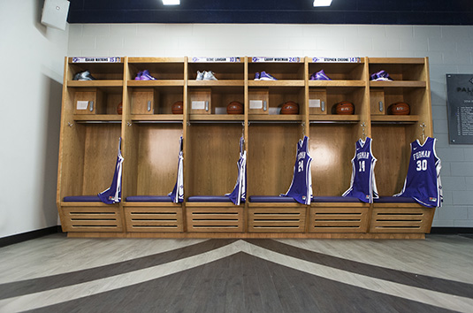 Basketball wood lockers - Furman University