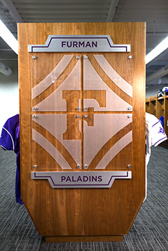 football wood lockers - Furman University