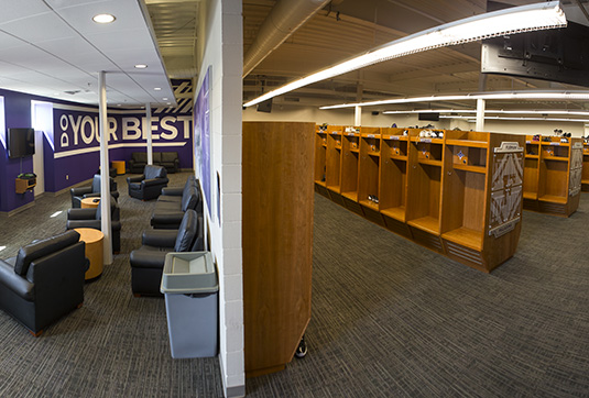 football wood lockers - Furman University