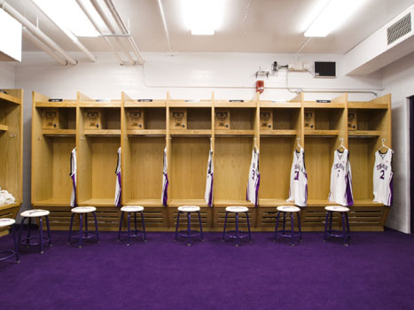 Truman State University Wood Lockers in Mens Locker Room