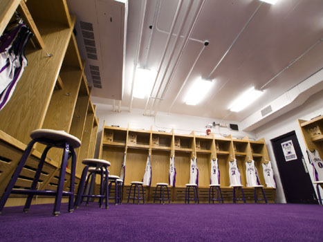 Truman State University - Wood Lockers in Mens Locker Room