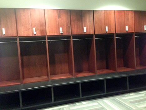 Tennis wood lockers - University of South Carolina