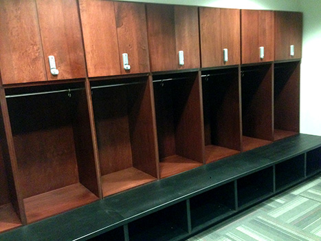 Tennis wood lockers - University of South Carolina