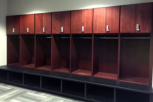 Tennis wood lockers - University of South Carolina