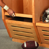 bottom seat also is a ventilated storage compartment