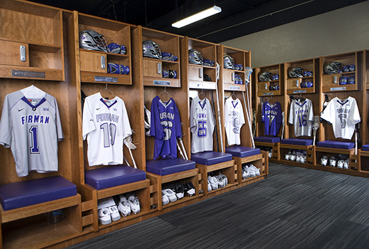 Lacrosse wood lockers - Furman University