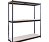 Black RivetWell Boltless Steel Shelving - ParticleBoard Decking